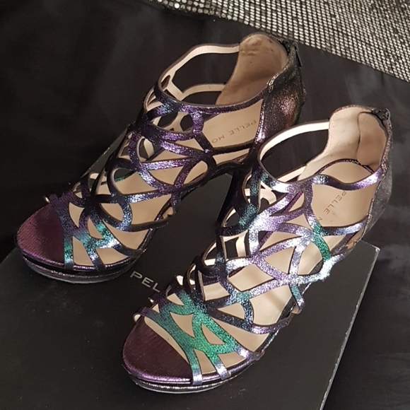 Pelle Moda Iridescent Platform Sandals Size 8.5 - Picture 2 of 7